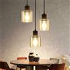 ZMH Lampada a sospensione Tavolo da pranzo Lampada da tavolo vintage a 3 lampadine Lampada a sospensione E27 in vetro nero Lampada a sospensione retrò per sala da pranzo, senza lampadina