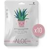 BeautyKei Maschera per il viso coreana per la cura della pelle con aloe vera idratante anti-età anti-rughe per un'idratazione profonda confezione da 10 pezzi