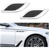 Adunsiaoto 2 Pezzi Auto Cofano Vent Decorazione, Griglia Laterale Del Flusso D'aria Dell'automobile, Universale Modifica Adesivi Uscita Aria Griglia Decorativa Di Ventilazione Accessori Automobile