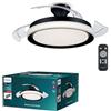 Philips LED Bliss Ventilatore da soffitto con luce, Dimmer a Fasi, Lampada 28W, Ventilatore 35W, Luce Bianca da Calda a Fredda, Telecomando Incluso, Nero