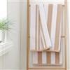 Bianca Asciugamano reversibile in cotone jacquard a righe, 50 x 85 cm, naturale