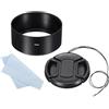 PATIKIL 77mm Paraluce, Paraluce con Superficie Opaca a Lunga Distanza Interno Antiriflesso con 82mm Tappo Obiettivo e Panno Pulizia per Obiettivo Fotocamera, Nero