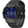 shjxi Orologi fitness da uomo, con schermo a LED, resistente all'acqua fino a 100 m, contapassi, calorie, orologio digitale portatile per nuoto e sport