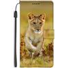 EuoDuo per Huawei P10 Lite Cover Portafoglio in PU Pelle Custodia Libro Magnetica Antiurto Completa Protettiva Flip Caso Wallet Case Disegni di Piccolo Leone