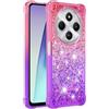 SEHEYA per Xiaomi Redmi 14C Cover con Brillantini Sabbie Liquido Paillette Custodia TPU Silicone Colorato Arcobaleno Antiurto Morbido Glitter Cellulare Caso, Rosa Viola