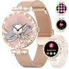 ESFOE Smartwatch Donna,1.19 AMOLED Orologio Smartwatch Donna con Chiamate Whatsapp,Orologio Fitness 120+ Sportive,Ciclo Mestruale,Cardiofrequenzimetro Sonno,IP68 Impermeabile Smart Watch Rosa Maglie