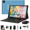 PIXGOOD Tablet 10 pollici 4G lte e 5G WiFi, Android 14.0 Octa-Core, 36GB RAM, 128GB ROM (1TB Espandibile), INCELL 1980 * 1200, 13MP+8MP, Tablet in offerta con Tastiera etc, GPS/Bluetooth (Blu)