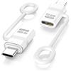 TiMOVO Adattatore da Lightning a USB C, 2 Pezzi Adattatore Lightning USB C con Ricarica Rapida a 60W e Loop Anti-Perso per iPhone 16/15 Serie, iPad, Galaxy S25, Non per Auricolari/Audio/OTG,Bianco