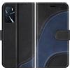 BoxTii Custodia in Pelle Portafoglio per Oppo A16 4G / Oppo A55 5G, Magnetica Cover a Libro con Slot per Schede, Nero