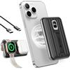 Coolreall Wireless Power Bank 10000 mAh, [4 in 1] 22.5W USB-A & 20W USB-C PD QC 3.0 Caricatore Portatile Carica Rapida, Magnetico Power Bank con LED Display per iPhone 15/14/13/12/Pro/Pro Max, iWatchas