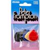 JIM DUNLOP - PF599P Peter Frampton Vintage Jazz Teardrop Plettri Signature Pack da 6, Design Anni '60/'70, Forma Teardrop, Colori Assortiti (Black, Red, Blue, White)