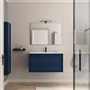 DEGHI Mobile bagno sospeso 100 cm blu satinato con lavabo e specchio - Maestro