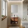 DEGHI Mobile bagno sospeso 60 cm rovere deciso con lavabo integrato e specchio - Lion