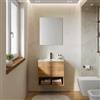 DEGHI Mobile bagno sospeso 60 cm rovere gold con lavabo integrato e specchio - Lion