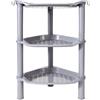 SLZBCY Mensola da doccia a 3 ripiani, in plastica, per bagno, vasca o doccia, 34,9 x 25,4 x 66 cm, colore: grigio, con scanalatura rotonda, 3 ripiani
