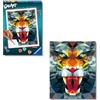 Ravensburger - CreArt Tigre Stile Poligono, Kit per Dipingere con i Numeri, Contiene Tavola Prestampata 24x30 cm, Pennello, Colori e Accessori, Gioco Creativo e Relax per Adulti 14+ Anni