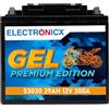 Electronicx GEL 53030 Batteria Moto 12V 29Ah 300A - Starter gel sigillato senza manutenzione, antivibrazione e a prova di perdite - per moto, quad, scooter, ATV, jetski e trattorini