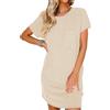 Ranphee Abiti Eleganti Donna Estivi 2025 Maniche Corte Tubino Autunnali Vestito Primaverile Casual Elasticizzato a Girocollo
