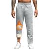 Vorvowry Pantaloni Tuta Uomo Invernali Caldo Felpati Pile Pantalone Termici Cotone Sportivi Joggers con Elastico in Vita Coulisse e Tasche M Gamba Dritta Grigio Chiaro
