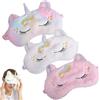 DALAETUS 3 Pezzi Unicorno Mascherina per Dormire Set, Maschera per Dormire, Benda Occhio Peluche Carino Animale Elastica per Donne Ragazze Adulti Bambini