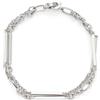 Jewels by Leonardo, bracciale Grace - bracciale in acciaio inox color argento - doppio petto - lunghezza 19 cm - gioielli regalo per donne - 024933, Eine Grösse, Acciaio inossidabile, Nessuna pietra