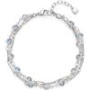 JEWELS BY LEONARDO Bracciale Vicky - Bracciale in acciaio inossidabile color argento - Combinazione di pietre di vetro sfaccettate in delicato blu e bianco - 19-22 cm di lunghezza - Gioielli regalo
