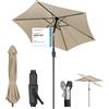 Sekey Ombrellone da 220 cm, con manovella e ribaltabile per auto, per terrazze, balcone e giardino, resistente al vento, stabile UPF 50+