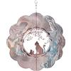 SPRING SONG Girandola cinetica 3D a forma di gatto per cortile e giardino a specchio in acciaio inox Spinner per interni ed esterni decorazione artigianale ornamento regali arte cinetica cortile