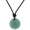 COAI Collana da Uomo e da Donna con Ciondolo Albero della Vita in Avventurina Verde, Collana con Cordino Regolabile in Nylon Nero, Collana Albero della Vita in Pietre Dure Unisex
