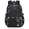 ZeYou Zaino Scuola Media, Zainetto Bambina Ragazzo per Superiore Media Università, Backpack Impermeabili Casual Grande Capacità per Scuola Viaggio, Nero