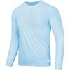 AMZSPORT Maglietta UV Uomo Rashguard UPF 50 Maglietta a Maniche Lunghe Protezione Solare Traspirante Asciugatura Rapida Maglietta Protettiva per Pesca, Surf, Escursionismo, Ciclismo Blu S