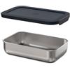 24BOTTLES - Porta Pranzo e Snack in Acciaio Inox 18,5x11,8x4,7 cm, Lunch Box Portapranzo e Merende Basso Ufficio e Scuola, Porta Merenda Contenitore Chiusura in Silicone, Schiscetta Pranzo Salvaspazio