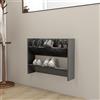 FIRBNUS Scarpiera a Muro 80x18x60 cm in Truciolato Scarpiera Salvaspazio Slim Scarpiera Da Ingresso Portascarpe Porta Scarpe Da Armadio Scarpiera Da Esterno Scarpiera Legno Grigio Lucido