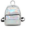 Yair Yangtze Zaino scolastico medio olografico per ragazzi e ragazze in pelle PU Daypack, Donna, Argento (1#), L