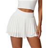 SEAUR Gonna da tennis da donna con pantaloni piegati, gonna sportiva, da golf, da tennis, da corsa, con 1 tasca, per allenamento, running, minigonna - S-XL, Lilla, XL