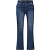 Generic Jeans con fondo a campana per le donne Flare Pull On Vita Alta Elastico in Vita Pantaloni in Denim Elasticizzati alla Moda e Jeans Flare per le Donne Jeans Pantaloni da Donna Cut Up, Marina Militare,