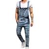 babao Salopette Jeans Salopette Uomo Blu Denim Salopette Slim Stonewash