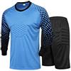 MSemis Tuta da Portiere di Calcio per Bambini Ragazzi Maglia da Portiere Maglietta Manica Lunga Camicia + Pantaloncini Sportivi Tuta da Allenamento da Calcio per Portiere Blu 6-7 Anni