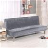 Surwin Copridivano Senza Braccioli 2/3 Posti Elasticizzato Tinta Unita Velluto Antimacchia Fodera per Divano Letto Antiscivolo Lavabile Pieghevole Clic Clac Copri Divano (L:190-210cm,Grigio Chiaro)