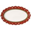 Villeroy & Boch Villeroy And Boch Piatto Ovale, Porcellana, Rosso, Ovale