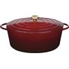 Küchenprofi Casseruola in ghisa con coperchio ovale, médoc, 35 cm, casseruola, forno olandese, casseruola smaltata, per tutti i piani cottura (con induzione), per stufare, cuocere e arrostire