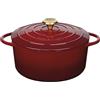 Küchenprofi Casseruola in ghisa con coperchio rotondo, médoc, 26 cm, casseruola, forno olandese, casseruola smaltata, per tutti i piani cottura (con induzione), per stufare, cuocere e arrostire