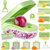 Romon Taglia Verdure, Affetta Verdure, Tagliaverdure, 14 in 1 Affettaverdure e Tagliaverdure Multifunzionale, Trita Verdure Manuale per Cubetti, Bastoncini, Fette, Strisce e Quarti