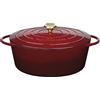 Küchenprofi Casseruola in ghisa con coperchio ovale, médoc, 33 cm, casseruola, forno olandese, casseruola smaltata, per tutti i piani cottura (con induzione), per stufare, cuocere e arrostire