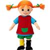Pippi Longstocking Pupazzo Pippi Calzelunghe 40 cm - dolce bambola di stoffa come giocattolo per bambini a partire da 10 mesi e regalo per il battesimo per bambine - morbida bambola da coccolare e peluche