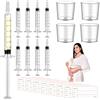 Augenstern Kit di raccolta del colostro da 3 ml, con 4 misurini e 54 adesivi, con tappo protettivo per l'allattamento al seno, 50 pezzi