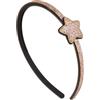 Righe e Pois - Cerchietto per capelli bambina rigido con copertura glitterata e stella glitter laterale con bordatura in borchiette - confezione da 1 Hairband bimba (Oro Rosa, Bambina)