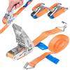INTAKO Cinghie a Cricchetto 800kg 4m x 25mm - Cinghie di Fissaggio per Moto e Portapacchi, Arancione - Set da 2, 4 o 10 Pezzi (4m (2 Pezzi))