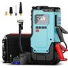SHALL Avviatore di emergenza per auto, compressori d'aria portatili, multiplo 5 in 1, gonfiaggio pneumatici, caricabatterie portatile Powerbank e cavi di avviamento per motori