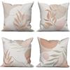 ASDCXZ Set di 4 federe per cuscini bohémien 40x40 cm, arte moderna astratta, divani beige, decorazione, federe per cuscini in tessuto di lino lavabili in poliestere